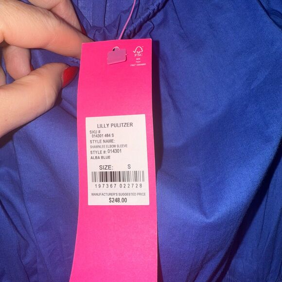 Lilly Pulitzer Shawnlee Elbow Sleeve Dress - Alba Blue S - Picture 8 of 10